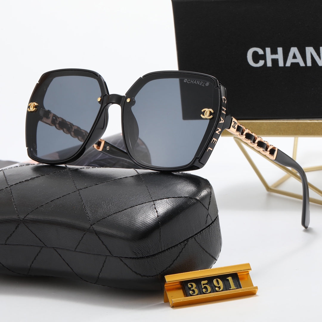4-Color Fashion CC Frame Print Polarized Sunglasses