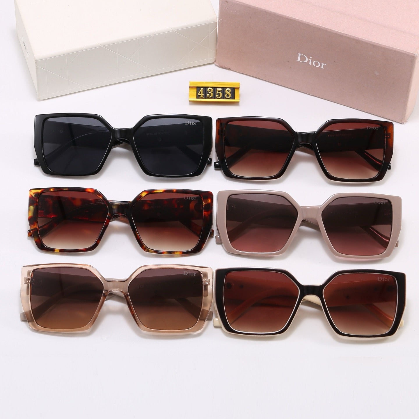 6-Color Fashion Sunglasses with CD Lettering